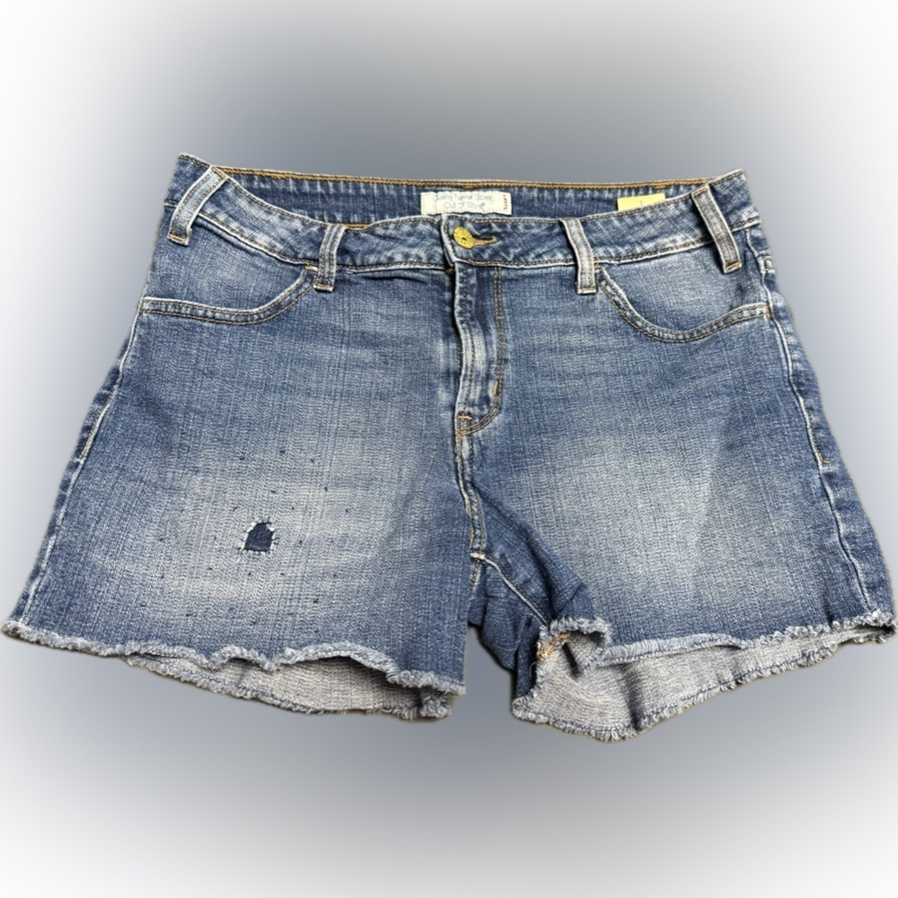 Levi's Blue Distressed Jean Shorts - Picture 1 of 5